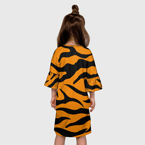 Детское платье Тигриные полосы, Символ 2022 года / 3D-принт – фото 4