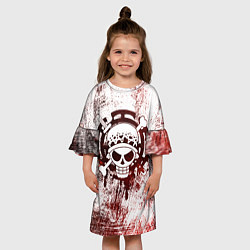 Платье клеш для девочки Трафальгар Ло Пираты сердца Весёлый Роджер, цвет: 3D-принт — фото 2