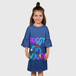 Платье клеш для девочки Huggy Wuggy: Зубастый монстр, цвет: 3D-принт — фото 2