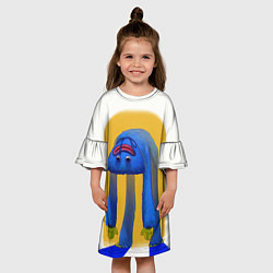 Платье клеш для девочки Poppy Playtime: Huggy Wuggy, цвет: 3D-принт — фото 2