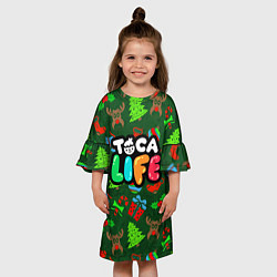 Платье клеш для девочки Toca Boca New Year, цвет: 3D-принт — фото 2