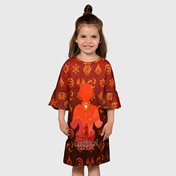 Платье клеш для девочки Thoma Тома Genshin Impact, цвет: 3D-принт — фото 2
