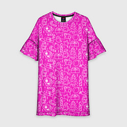 Платье клеш для девочки Рattern аmong us, цвет: 3D-принт