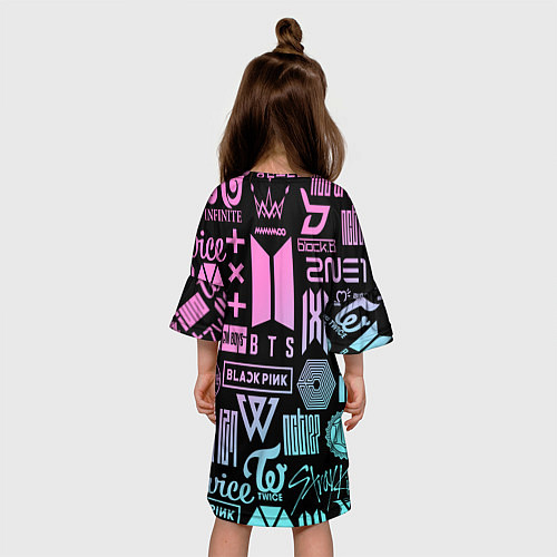 Детское платье K-POP LOGOBOMBING КОРЕЙСКИЕ ГРУППЫ / 3D-принт – фото 4