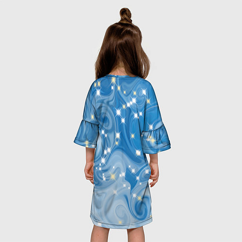 Детское платье Голубая метелица / 3D-принт – фото 4