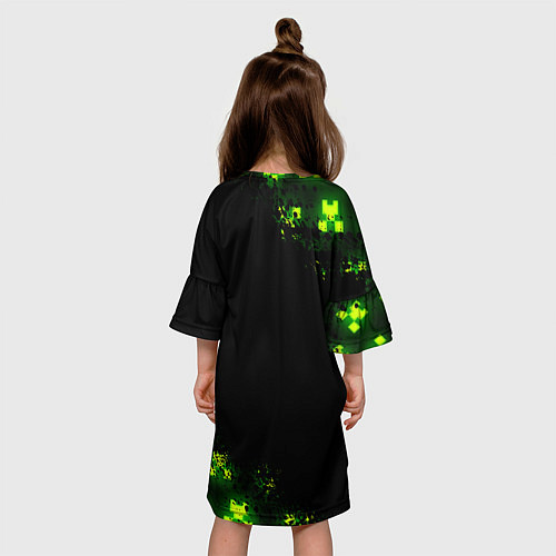 Детское платье MINECRAFT NEON LOGO CREEPER / 3D-принт – фото 4