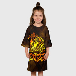 Платье клеш для девочки Хищник Тигр 2022, цвет: 3D-принт — фото 2
