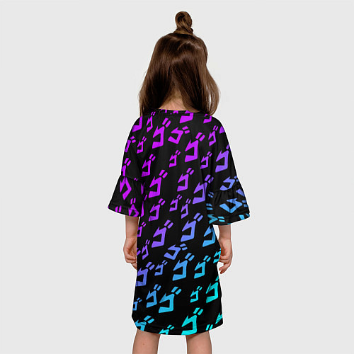 Детское платье JOJOS BIZARRE ADVENTURE NEON PATTERN НЕОН УЗОР / 3D-принт – фото 4