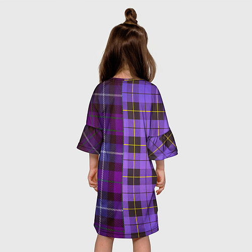 Детское платье Purple Checkered / 3D-принт – фото 4