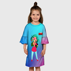 Платье клеш для девочки Арт Лола BrawlStars, цвет: 3D-принт — фото 2