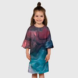 Платье клеш для девочки Туманная вода, цвет: 3D-принт — фото 2