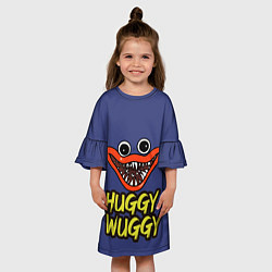 Платье клеш для девочки Huggy Wuggy: Smile, цвет: 3D-принт — фото 2