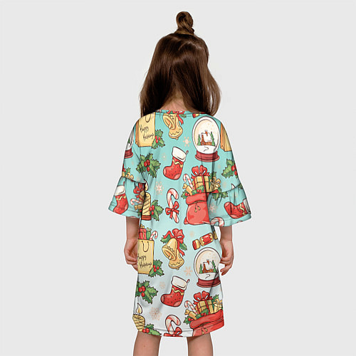 Детское платье Рождественский узорный принт / 3D-принт – фото 4