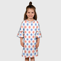 Платье клеш для девочки Снежинки паттернsnowflakes pattern, цвет: 3D-принт — фото 2