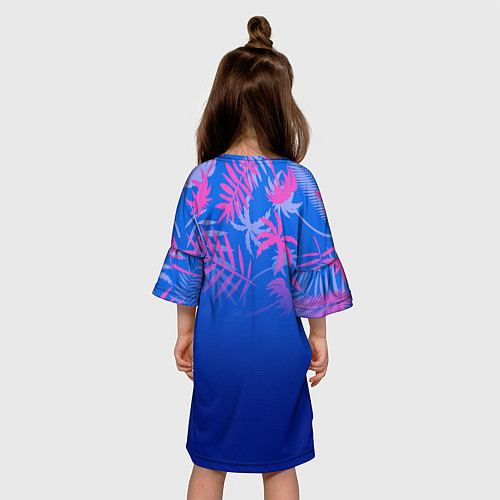 Детское платье Poppy Playtime Тропические листья / 3D-принт – фото 4