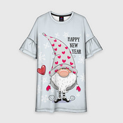 Платье клеш для девочки Гном год, цвет: 3D-принт