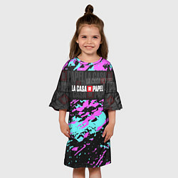 Платье клеш для девочки La Casa de Papel Logo Надпись, цвет: 3D-принт — фото 2