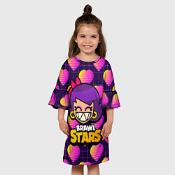 Платье клеш для девочки Brawl Stars Лола и сердечки, цвет: 3D-принт — фото 2