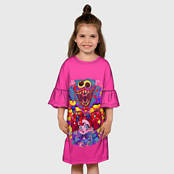 Платье клеш для девочки POPPY PLAYTIME - ИГРА ПОППИ ПЛЕЙТАЙМ ПЕРСОНАЖИ, цвет: 3D-принт — фото 2