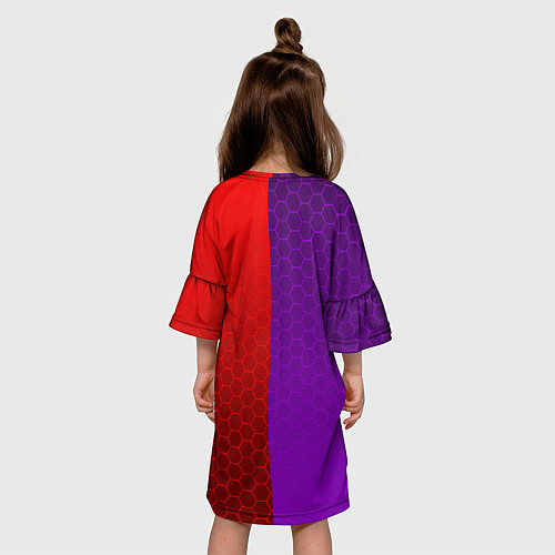 Детское платье Geometry Dash: Violet x Red / 3D-принт – фото 4