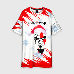 Платье клеш для девочки Новогодний God of War, цвет: 3D-принт