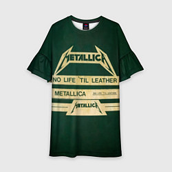 Платье клеш для девочки No Life til Leather - Metallica, цвет: 3D-принт