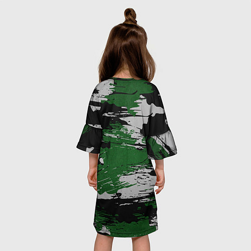 Детское платье Green Paint Splash / 3D-принт – фото 4