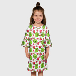 Платье клеш для девочки Арбузы, много арбузов!, цвет: 3D-принт — фото 2