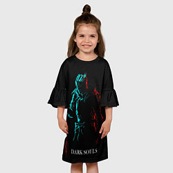 Платье клеш для девочки Dark Souls NEON Силуэт, цвет: 3D-принт — фото 2