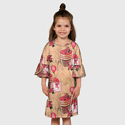 Платье клеш для девочки Праздничное настроение - сюрприз, цвет: 3D-принт — фото 2