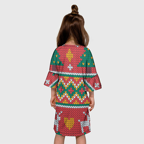 Детское платье Вязаные олени в узоре / 3D-принт – фото 4