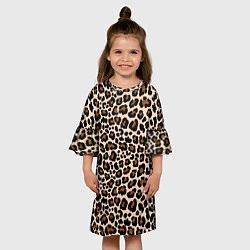 Платье клеш для девочки Леопардовые Пятна, цвет: 3D-принт — фото 2