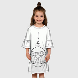 Платье клеш для девочки Шар с оленями, цвет: 3D-принт — фото 2