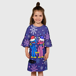 Платье клеш для девочки New Year Huggy WuggyKissy Missy, цвет: 3D-принт — фото 2