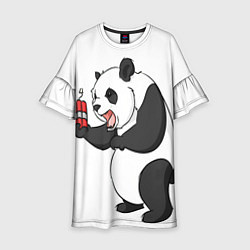Платье клеш для девочки Взрывная панда, цвет: 3D-принт
