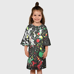 Платье клеш для девочки Кляксомания, цвет: 3D-принт — фото 2