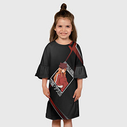 Платье клеш для девочки Евангелион Evangelion, Аска Лэнгли Сорью, цвет: 3D-принт — фото 2