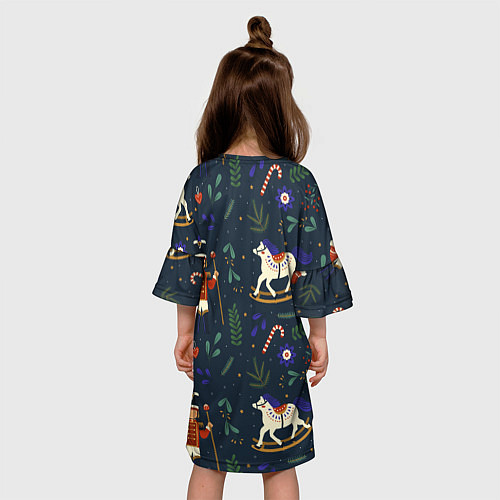Детское платье Щелкунчик паттерн с лошадкой / 3D-принт – фото 4