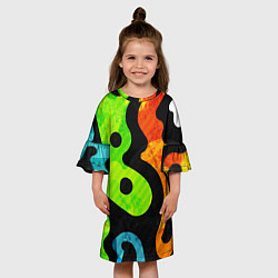 Платье клеш для девочки Пятнистая Абстракция, цвет: 3D-принт — фото 2