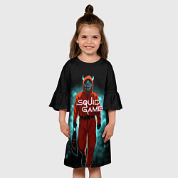 Платье клеш для девочки ИГРА В КАЛЬМАРА ПАЛАЧ, цвет: 3D-принт — фото 2