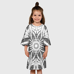 Платье клеш для девочки Коллекция Journey Снежный цветок 535-3М5, цвет: 3D-принт — фото 2