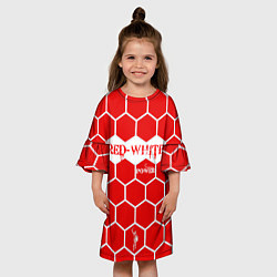 Платье клеш для девочки Красно-Белая Сила, цвет: 3D-принт — фото 2