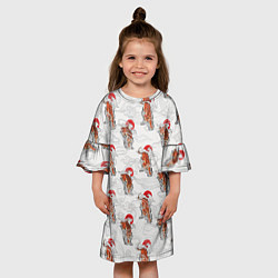 Платье клеш для девочки Тигр Закат Волны, цвет: 3D-принт — фото 2