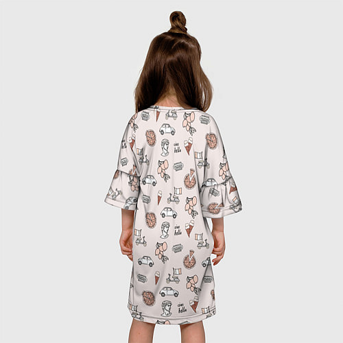 Детское платье Итальянские символы паттерн / 3D-принт – фото 4