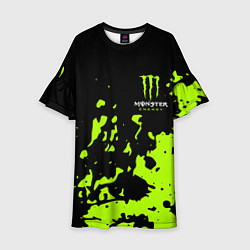 Платье клеш для девочки Monster Energy green, цвет: 3D-принт