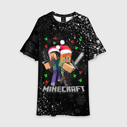 Детское платье MINECRAFT НОВОГОДНИЙ 2022