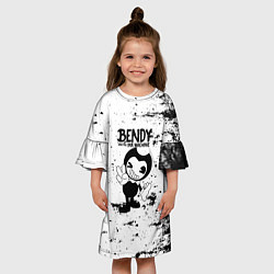 Платье клеш для девочки Bendy and the ink machine - Black & White, цвет: 3D-принт — фото 2