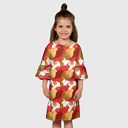 Платье клеш для девочки Быки Bulls, цвет: 3D-принт — фото 2