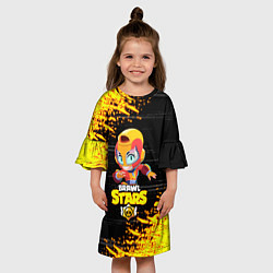 Платье клеш для девочки BRAWL STARS MAX НЕОНОВЫЕ ШТРИХИ, цвет: 3D-принт — фото 2