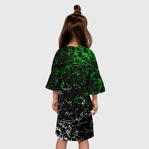 Детское платье BRAWL STARS LEON GREEN / 3D-принт – фото 4